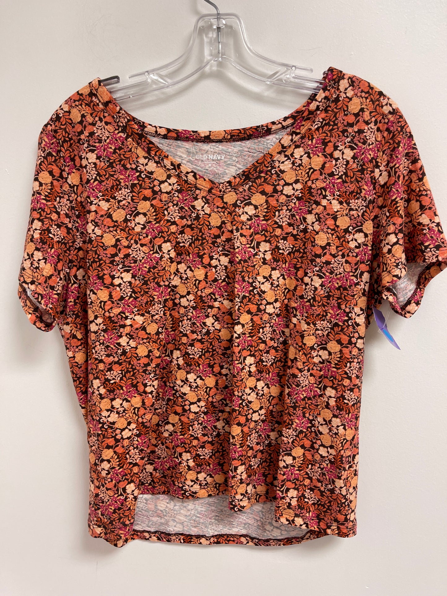 Floral Print Top Short Sleeve Old Navy, Size M