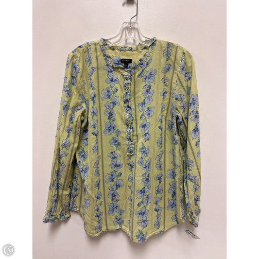 Top Long Sleeve By Talbots In Green, Size: L