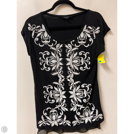 Top Short Sleeve By Bleu In Black, Size: S