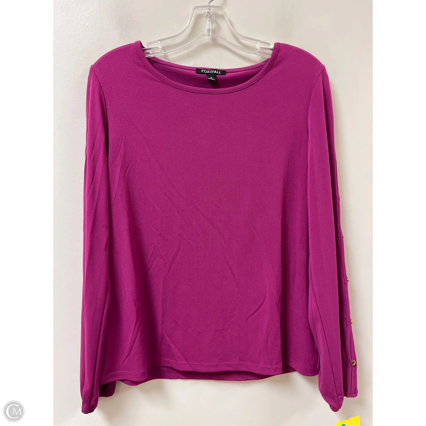 Top Long Sleeve By Roz And Ali In Purple, Size: S