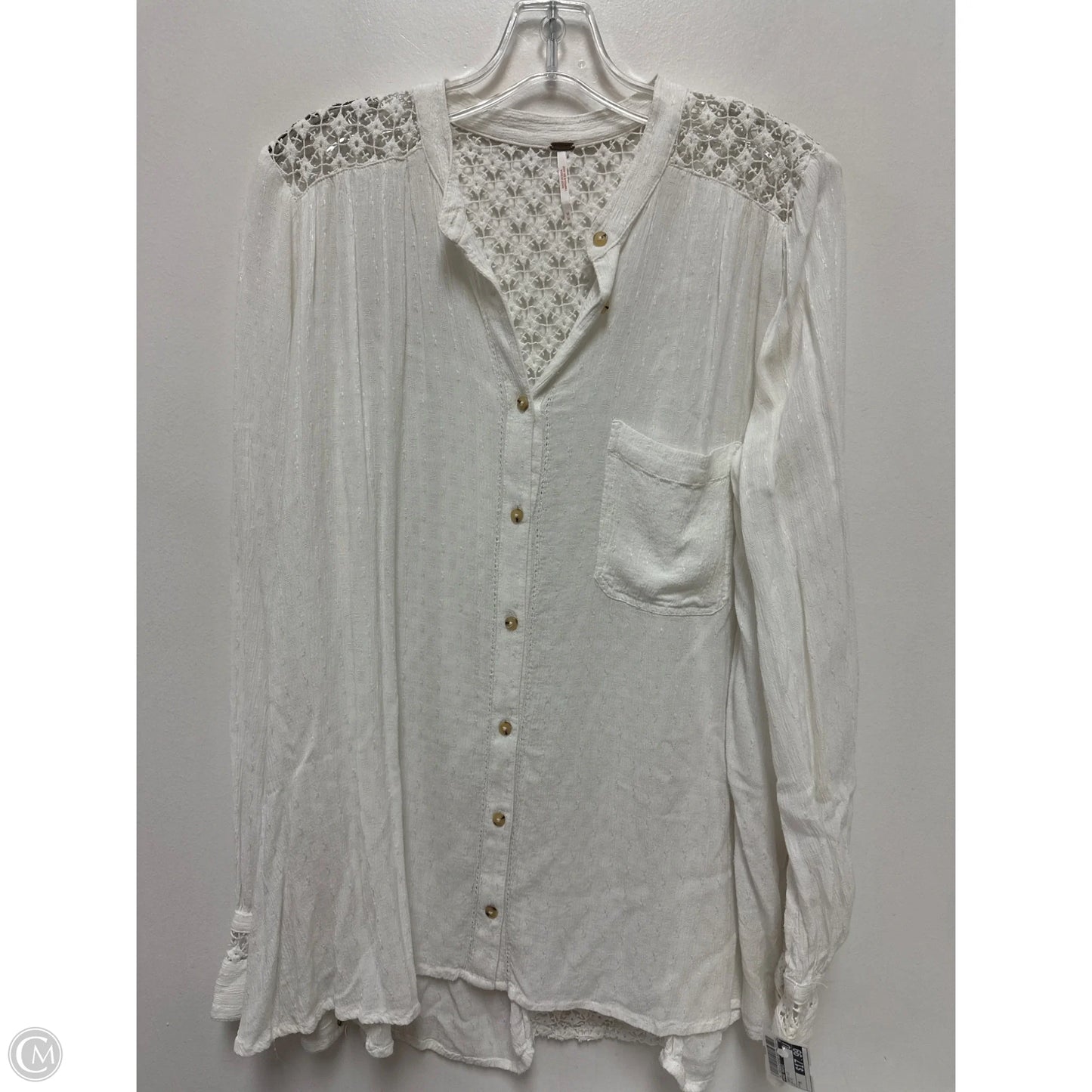 Tunic Long Sleeve By Free People In White, Size: M