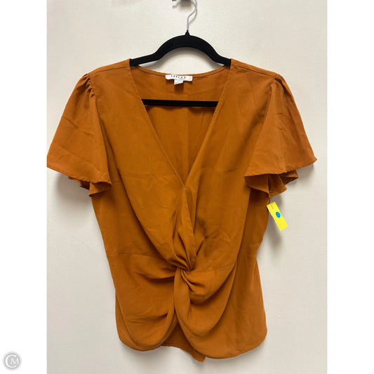 Top Short Sleeve By Favlux In Orange, Size: L