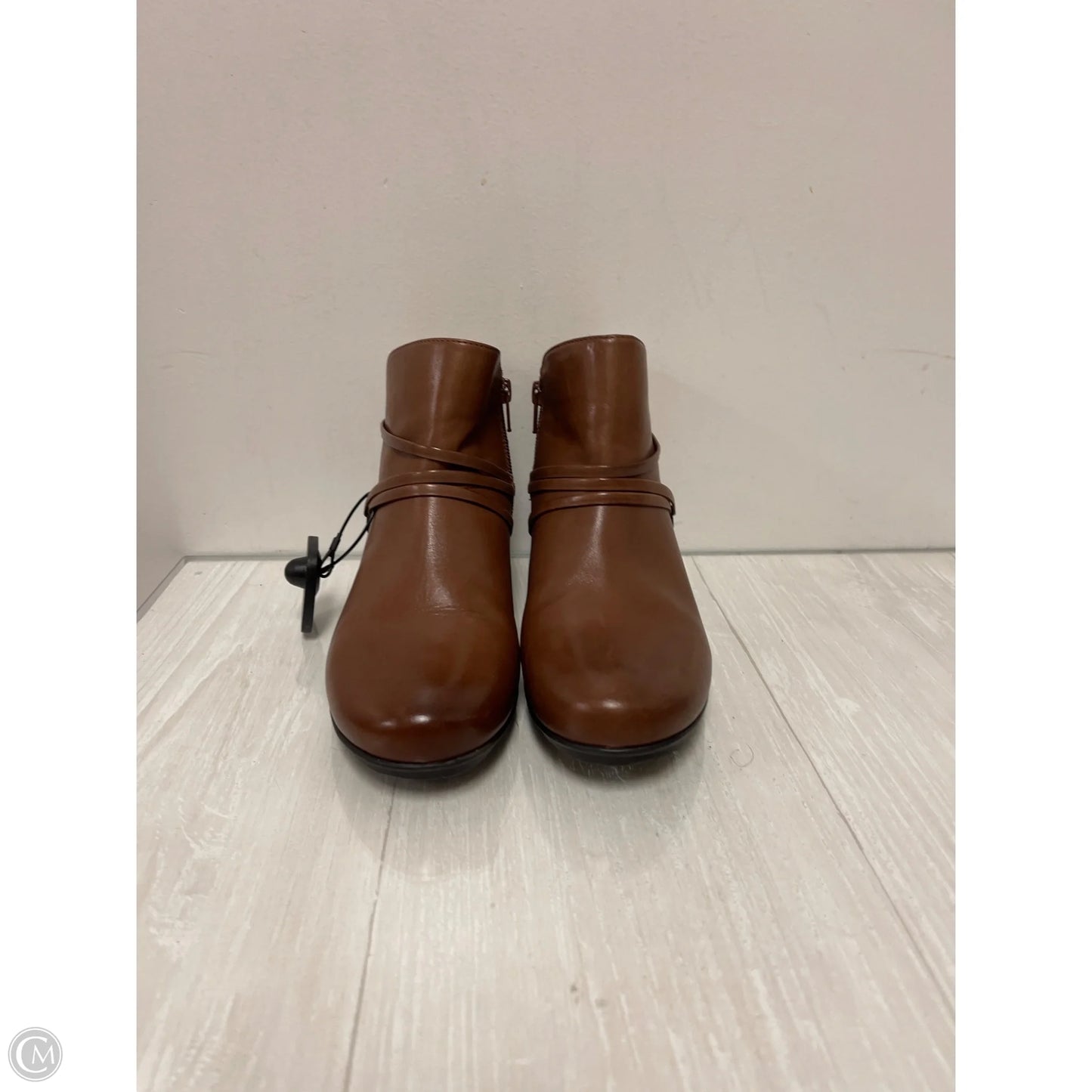 Boots Ankle Heels By Abeo In Brown, Size: 7