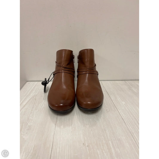 Boots Ankle Heels By Abeo In Brown, Size: 7