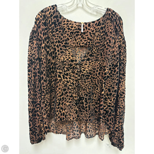 Top Long Sleeve By Free People In Animal Print, Size: L