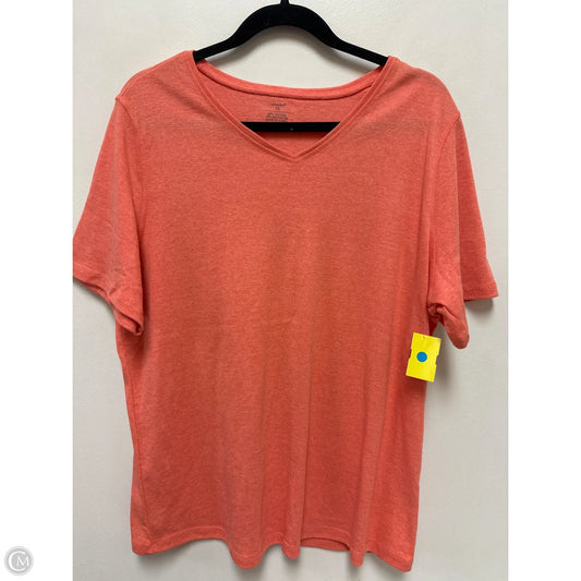 Top Short Sleeve By Cj Banks In Orange, Size: 1x
