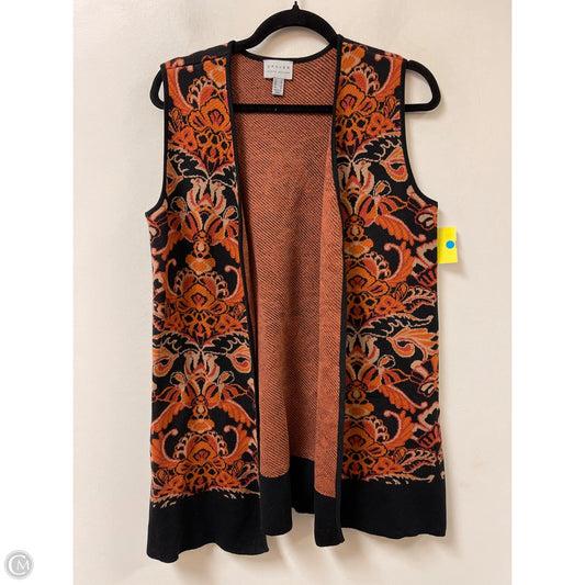 Cardigan By Susan Graver In Black & Orange, Size: S