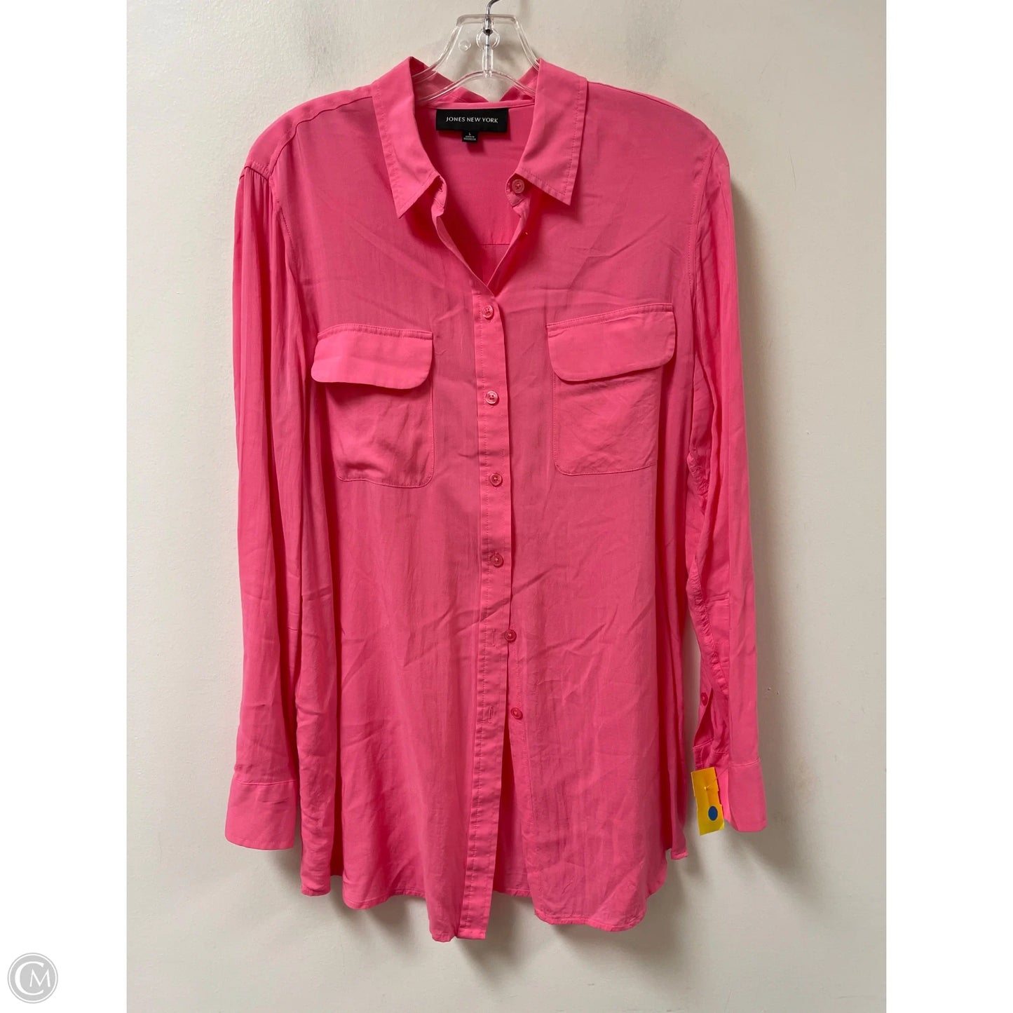Blouse Long Sleeve By Jones New York In Pink, Size: L