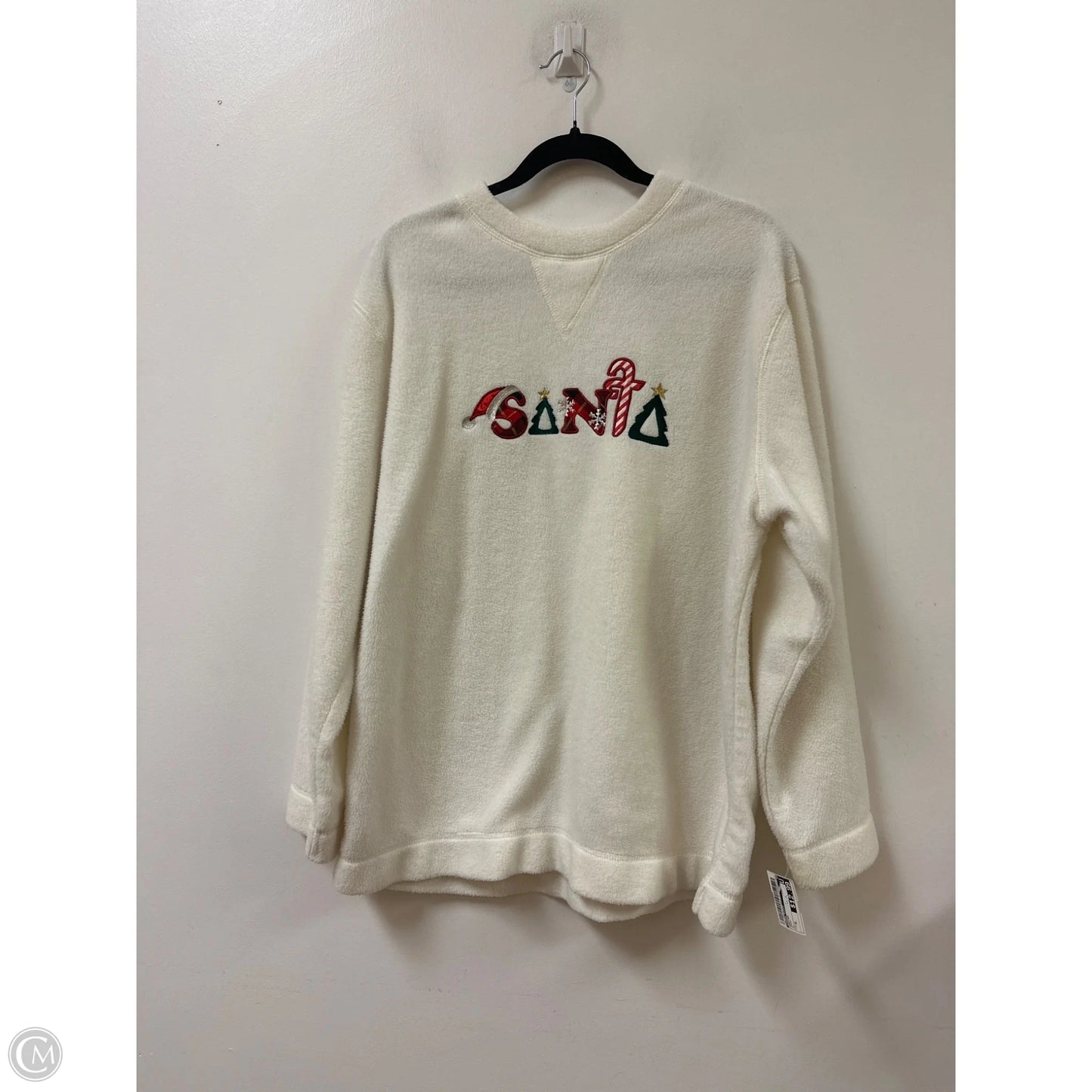 Sweater By Karen Scott In Cream, Size: Xl