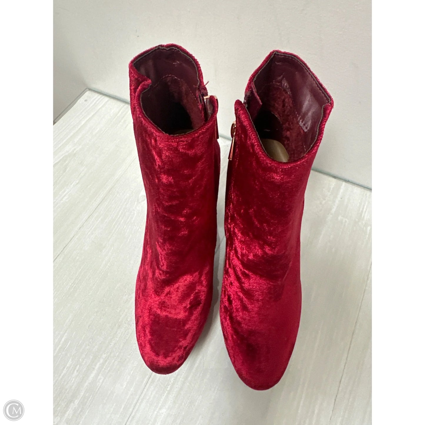 Boots Ankle Heels By Bamboo In Red, Size: 7
