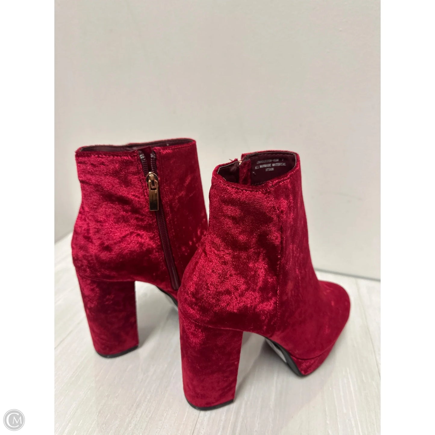 Boots Ankle Heels By Bamboo In Red, Size: 7