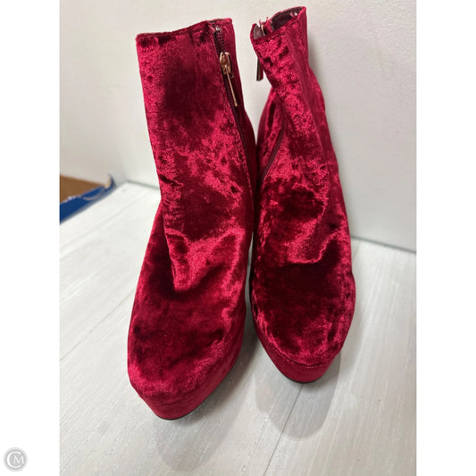 Boots Ankle Heels By Bamboo In Red, Size: 6.5