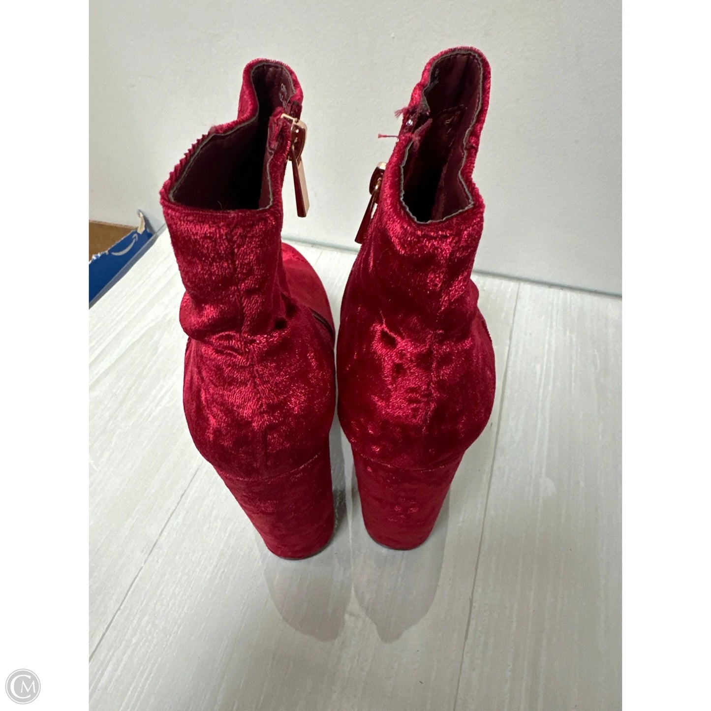 Boots Ankle Heels By Bamboo In Red, Size: 6.5