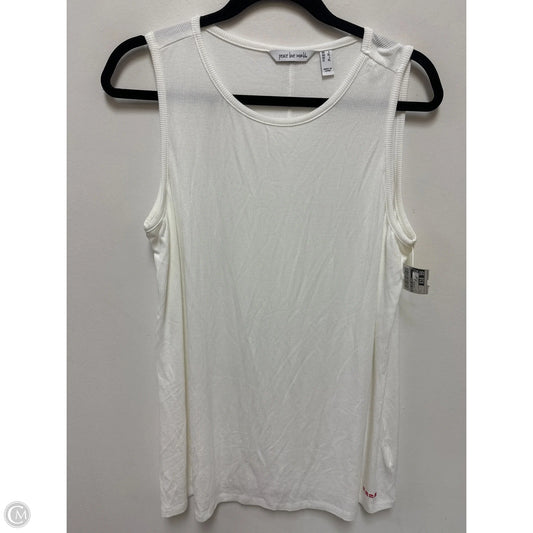 Top Sleeveless By Peace Love World In White, Size: L