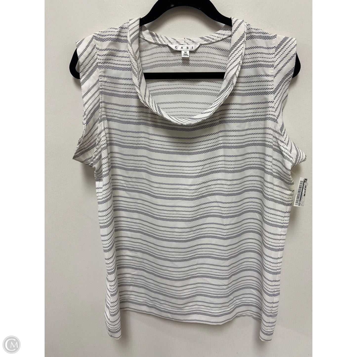 Top Sleeveless By Cabi In Black & White, Size: M