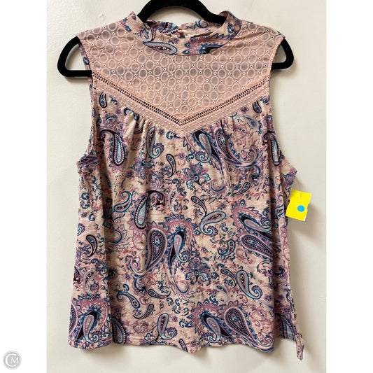 Top Sleeveless By Melloday In Blue & Pink, Size: L