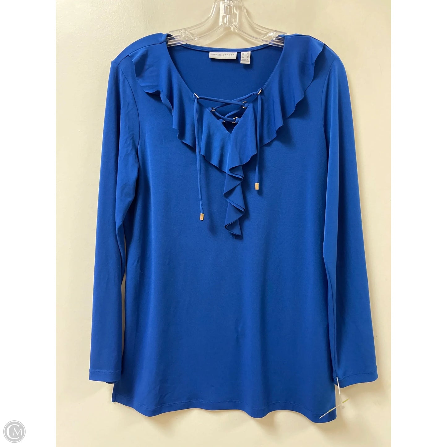 Top Long Sleeve By Susan Graver In Blue, Size: S
