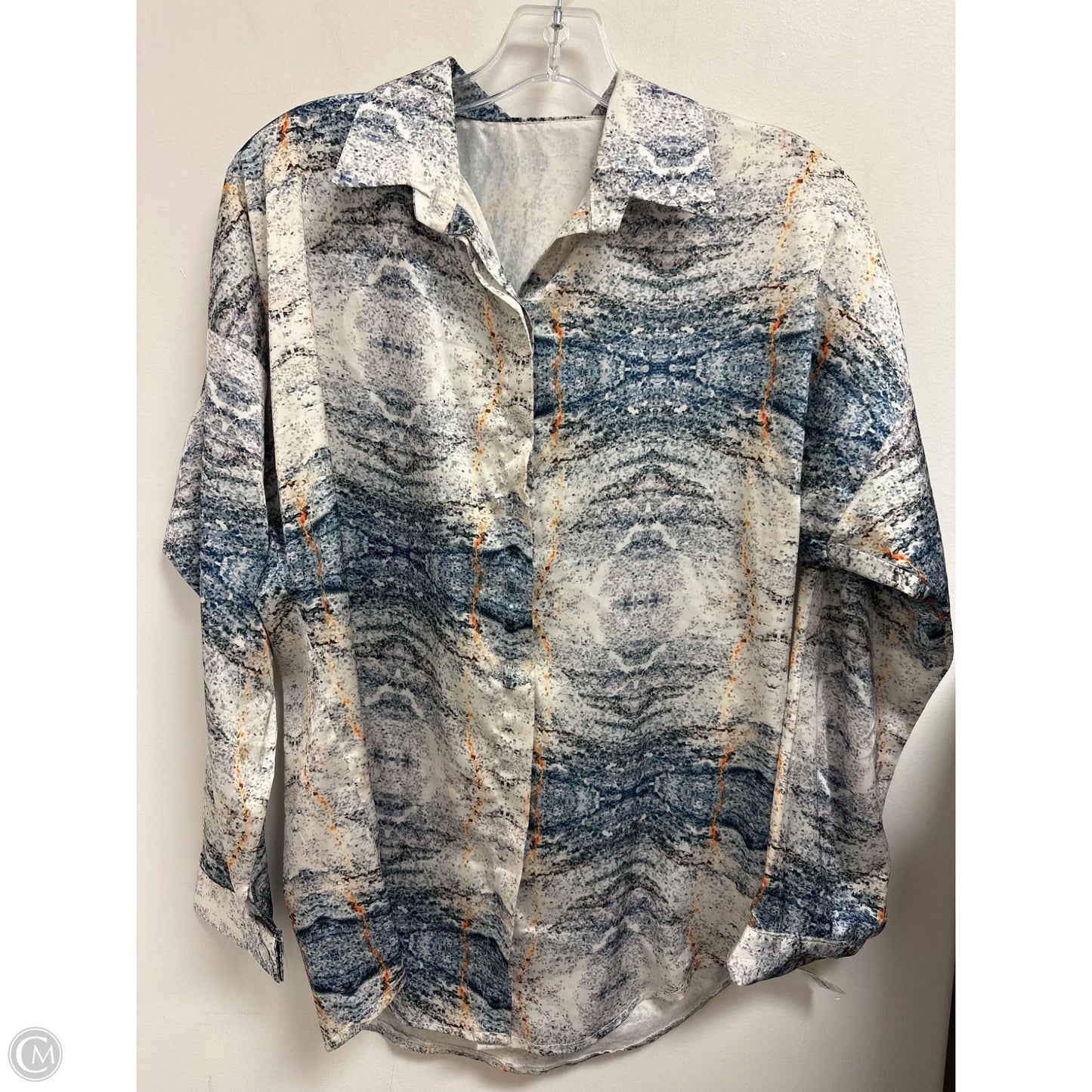 Blouse Long Sleeve By Clothes Mentor In Multi-colored, Size: M