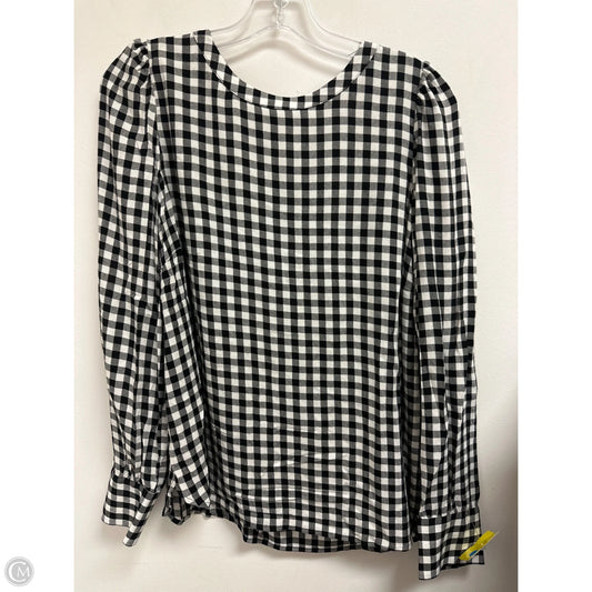 Top Long Sleeve By Loft In Black & White, Size: M