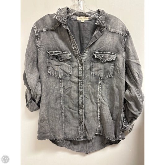 Blouse Long Sleeve By Cloth & Stone In Grey, Size: M