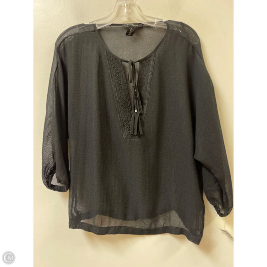 Top Long Sleeve By White House Black Market In Black, Size: Xs
