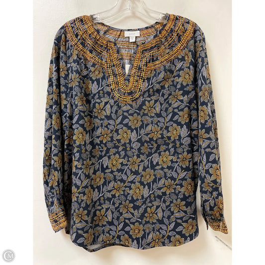Top Long Sleeve By Pure Jill In Blue & Yellow, Size: Xsp