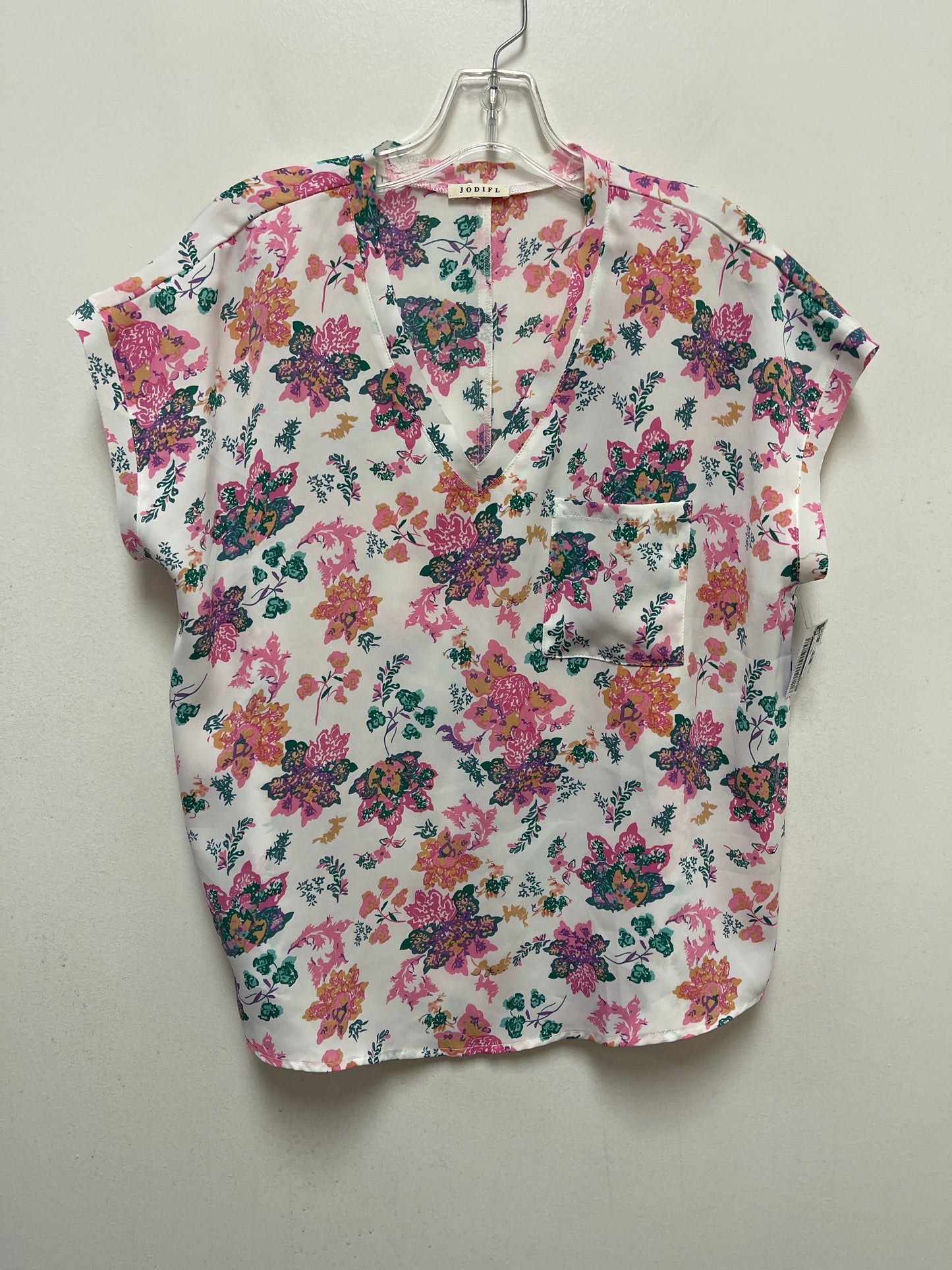 Floral Print Top Short Sleeve Jodifl, Size S