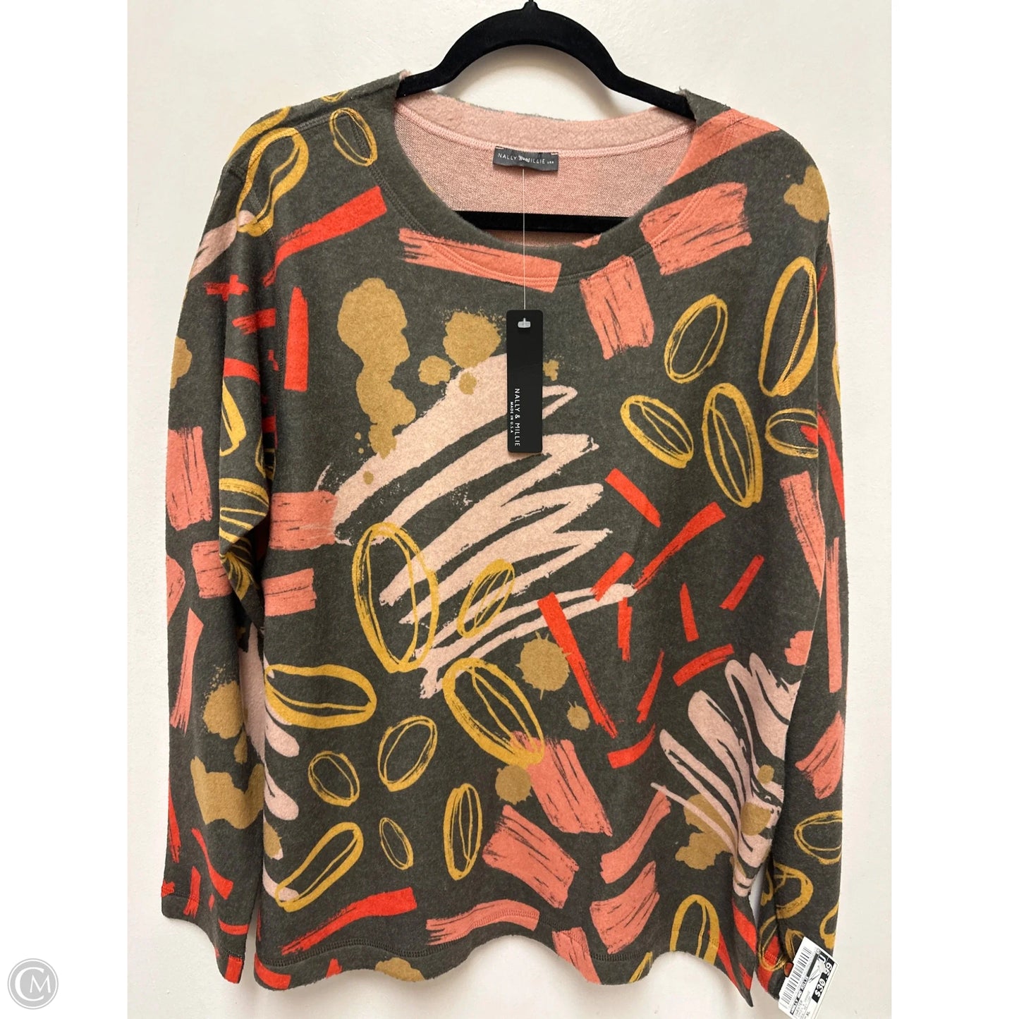 Sweater By Nally And Millie In Green & Orange, Size: Xl