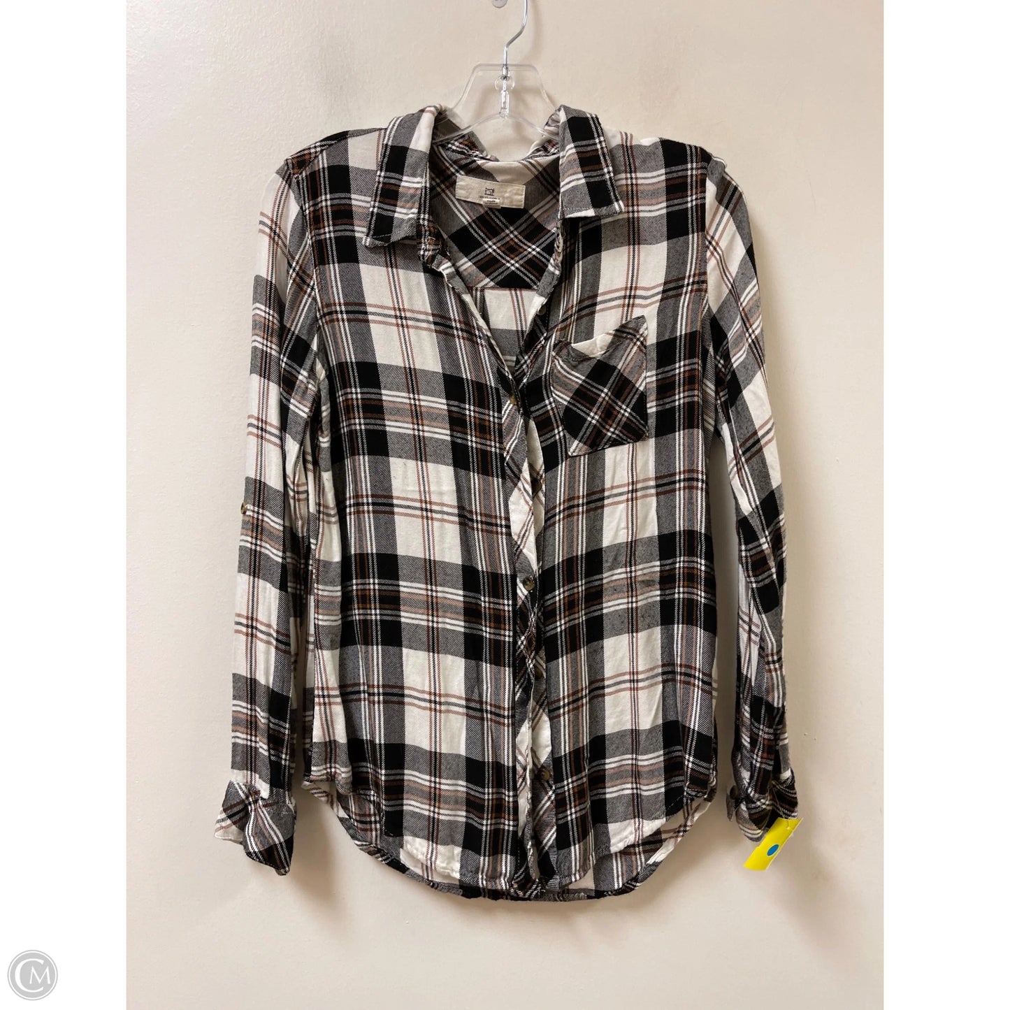 Blouse Long Sleeve By Thread And Supply In Black & White, Size: S
