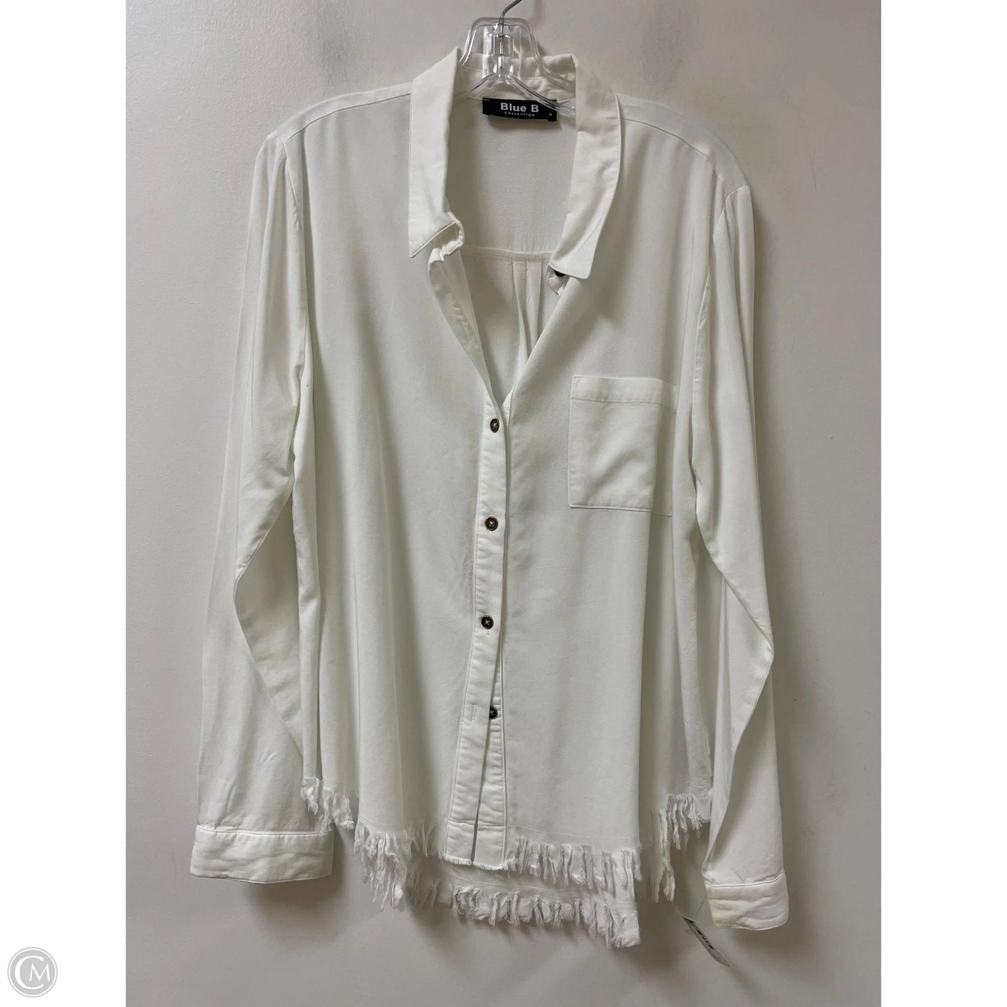 Blouse Long Sleeve By Clothes Mentor In White, Size: S