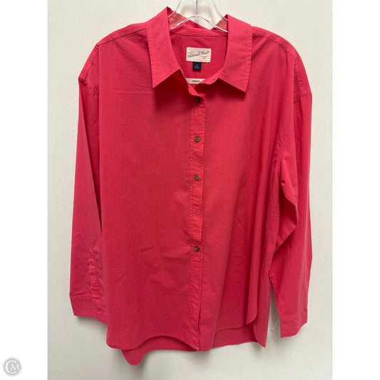 Blouse Long Sleeve By Universal Thread In Pink, Size: M