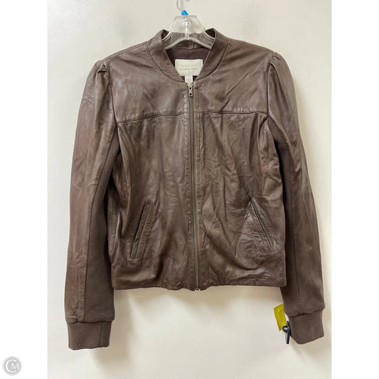 Jacket Leather By Hinge In Brown, Size: L