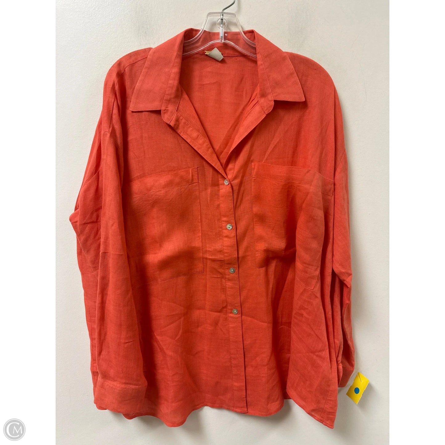 Blouse Long Sleeve By Magaschoni In Orange, Size: M