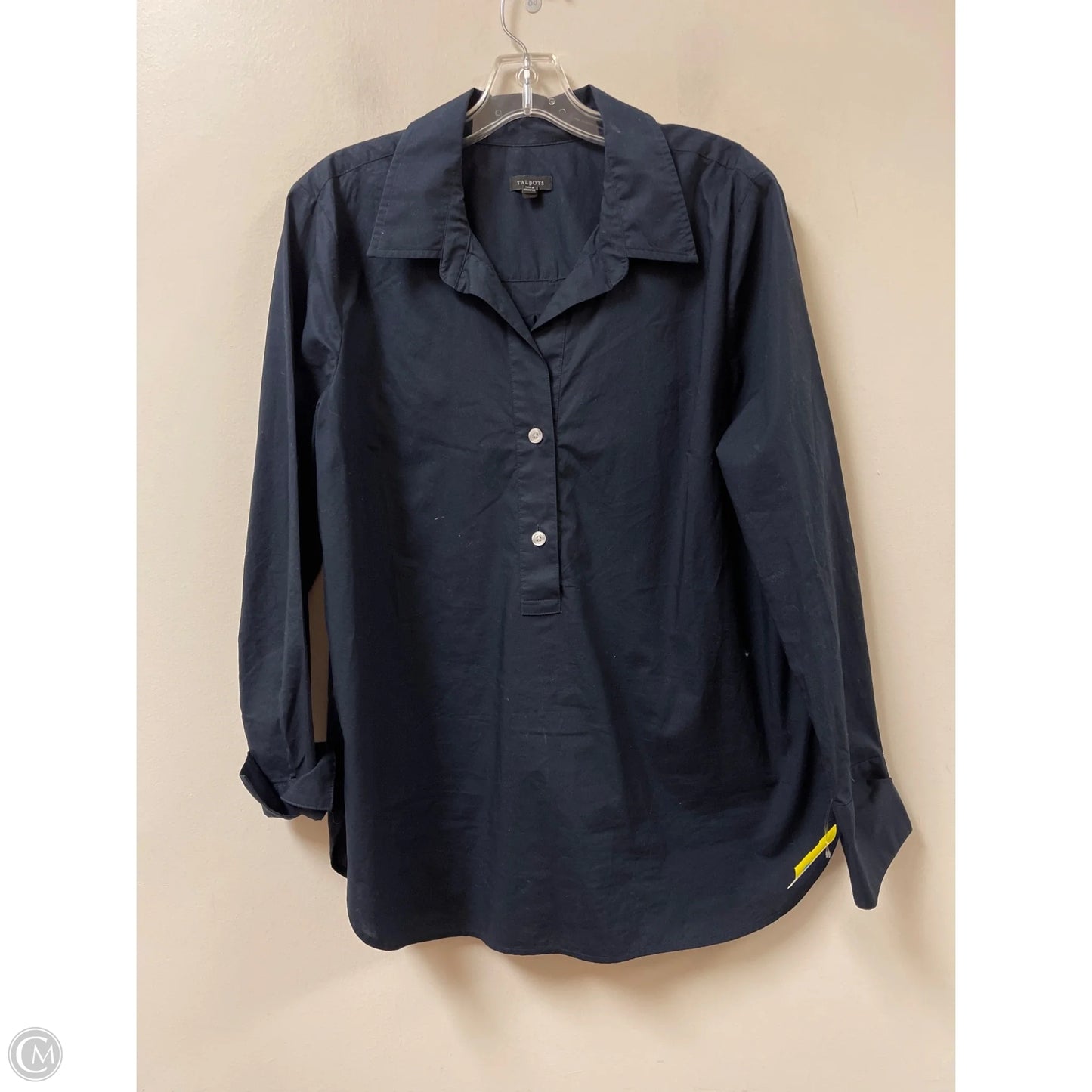 Blouse Long Sleeve By Talbots In Navy, Size: L