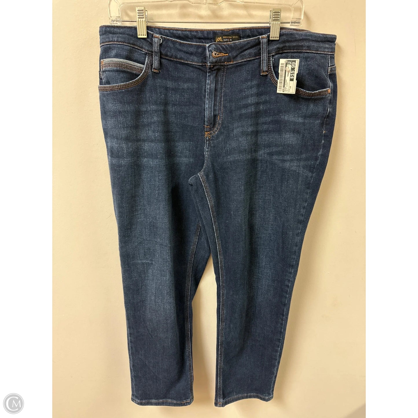 Jeans Skinny By Lee In Blue Denim, Size: 14