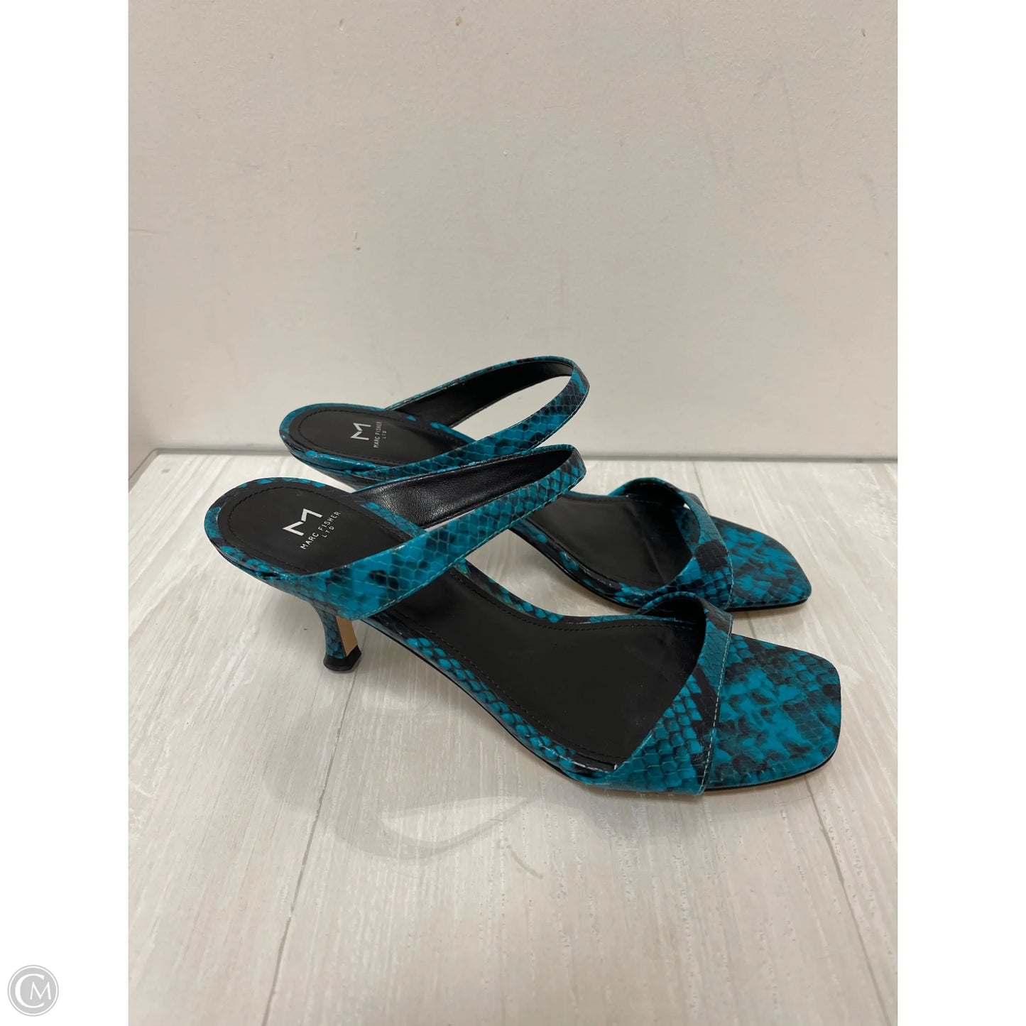 Shoes Heels Stiletto By Marc Fisher In Black & Blue, Size: 8.5