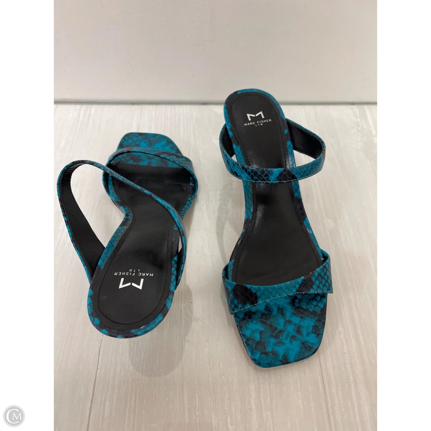 Shoes Heels Stiletto By Marc Fisher In Black & Blue, Size: 8.5