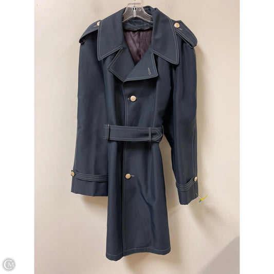Coat Trench Coat By Clothes Mentor In Navy, Size: S