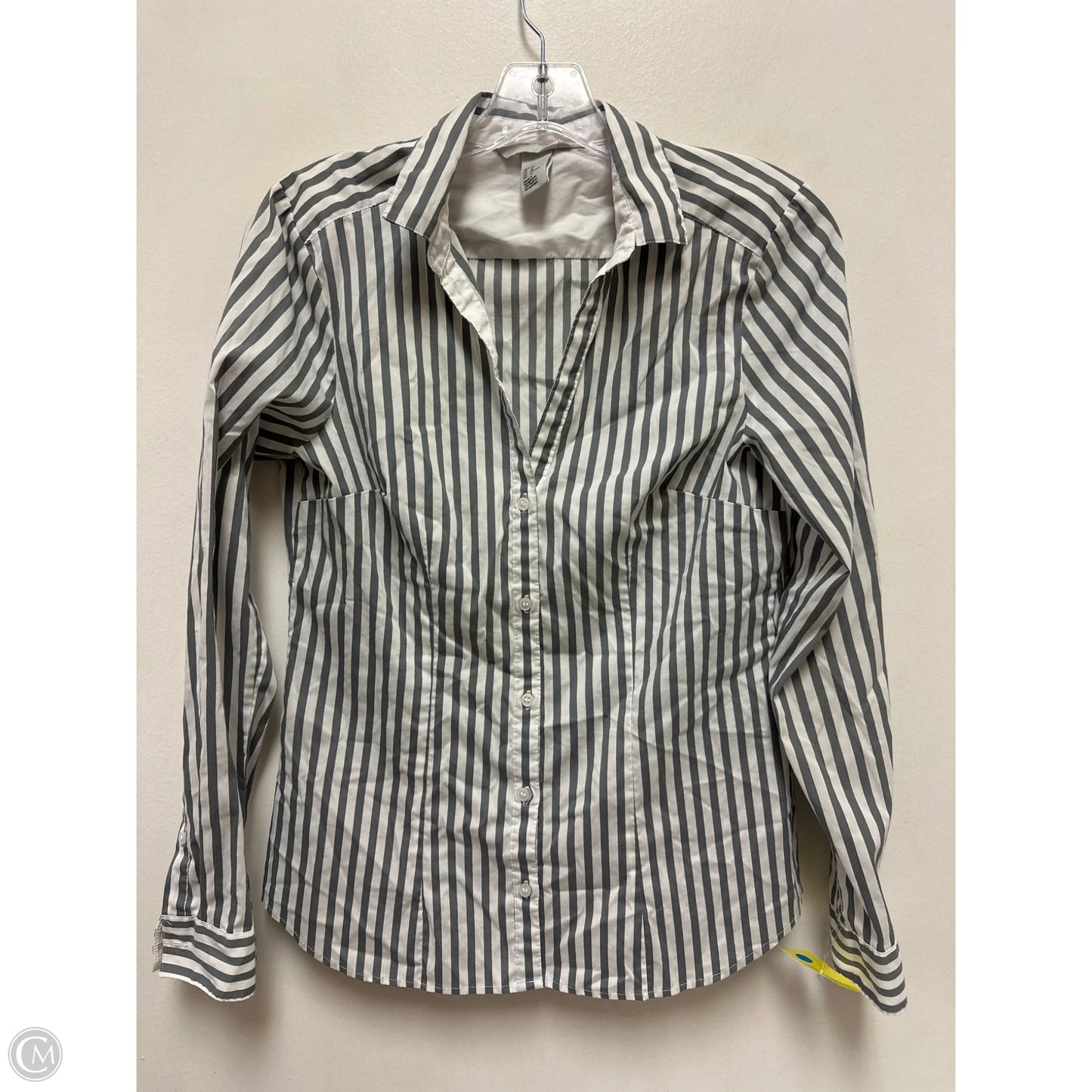 Blouse Long Sleeve By H&m In Striped Pattern, Size: M
