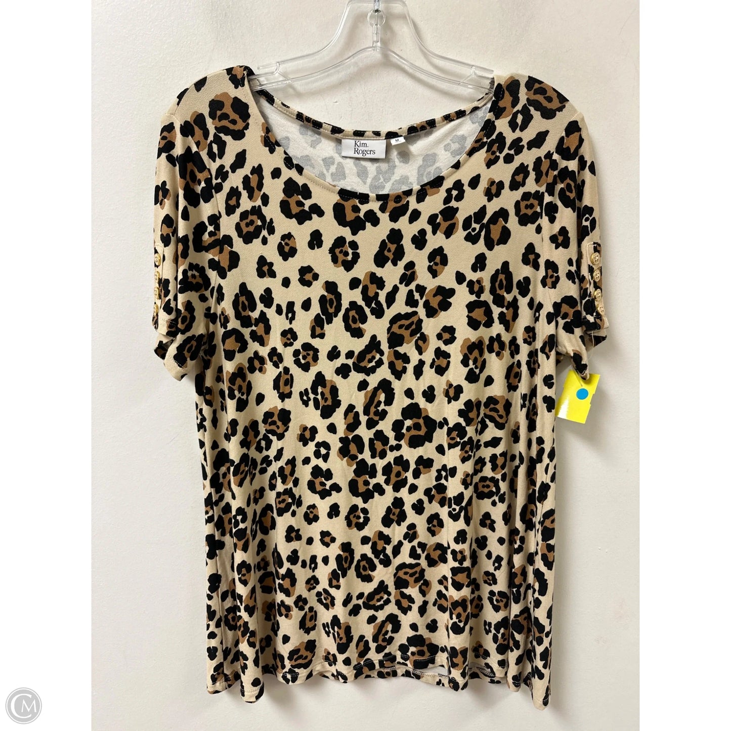 Top Short Sleeve By Kim Rogers In Animal Print, Size: M