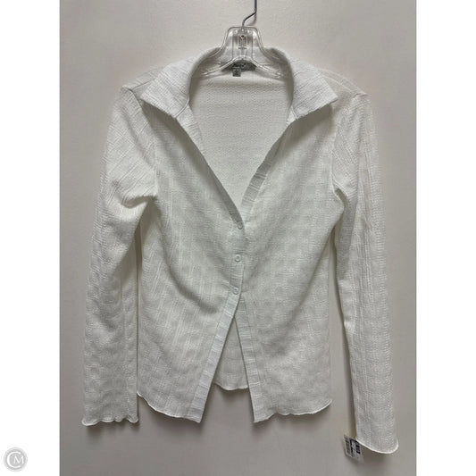Blouse Long Sleeve By Papaya In White, Size: L
