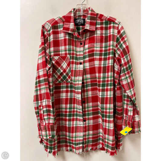 Blouse Long Sleeve By Clothes Mentor In Green & Red, Size: S