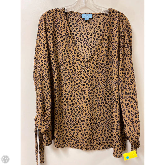 Top Long Sleeve By Cece In Animal Print, Size: 2x