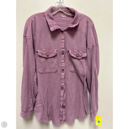 Blouse Long Sleeve By So In Purple, Size: 1x