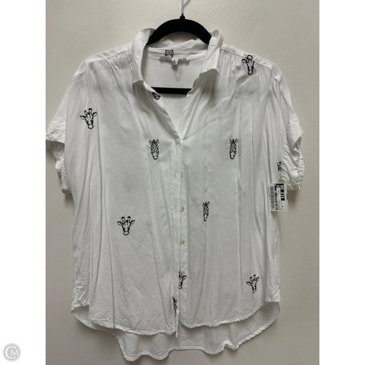 Blouse Short Sleeve By Jane And Delancey In Black & White, Size: M
