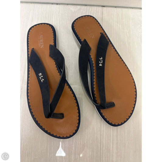 Sandals Flats By Lauren By Ralph Lauren In Navy, Size: 7.5