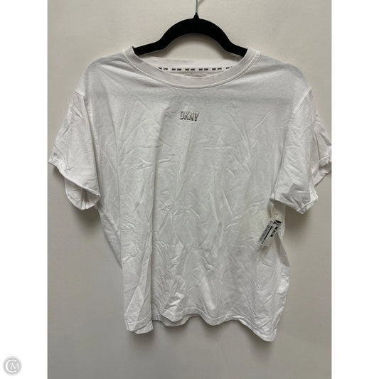 Top Short Sleeve By Dkny In White, Size: L