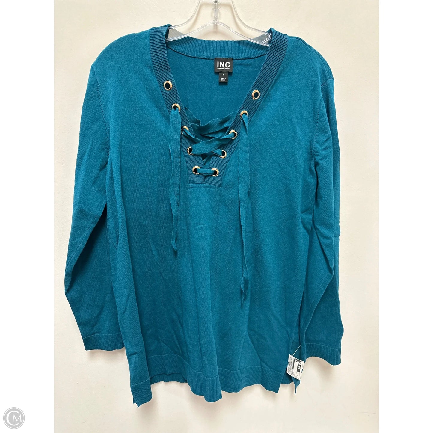 Top Long Sleeve By In Charge In Teal, Size: M