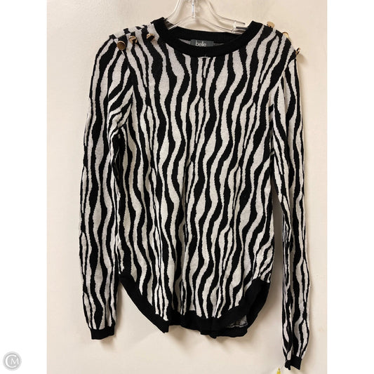 Top Long Sleeve By Belldini In Black & White, Size: L