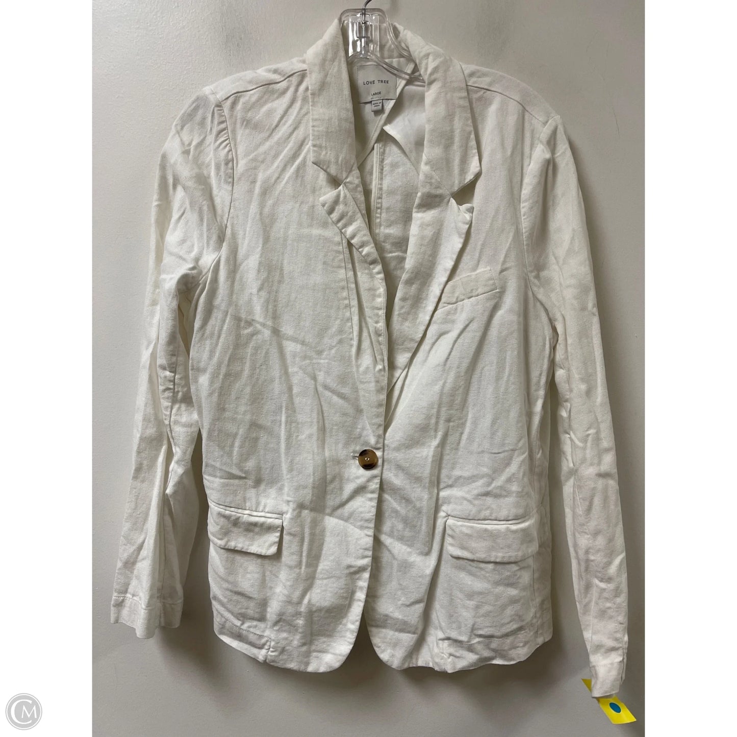 Blazer By Love Tree In White, Size: L